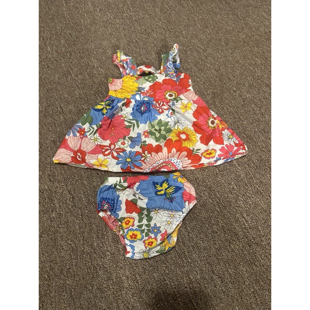 Baby Red Floral Dress 12 Months Counting Daisies Bay Girl Excellent Used Cond